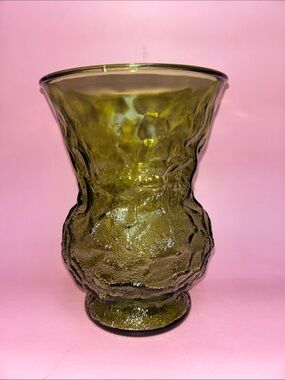 Vintage 1970's Mid-Century E.O. Brody Co Emerald Green Glass Vase Made in USA